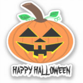 Happy Halloween Pumpkin Aangepast gesneden vinylst Sticker (Voorkant)