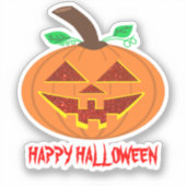 Happy Halloween Pumpkin Aangepast gesneden vinylst Sticker (Voorkant)
