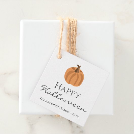 Happy Halloween Pumpkin - Aangepaste naam Bedankjes Labels (In situ)