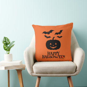 Happy Halloween Pumpkin Bat Minimal Kussen