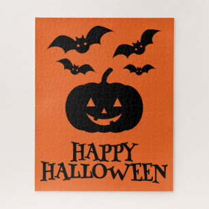 Happy Halloween Pumpkin Bat Minimal Legpuzzel