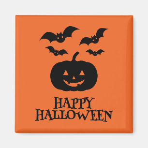 Happy Halloween Pumpkin Bat Minimal Magneet