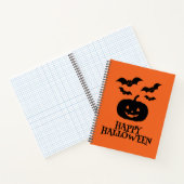 Happy Halloween Pumpkin Bat Minimal Notitieboek (Binnen)