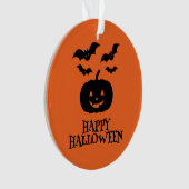 Happy Halloween Pumpkin Bat Minimal Ornament (voorkant)