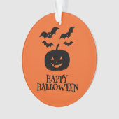 Happy Halloween Pumpkin Bat Minimal Ornament (voorkant)