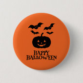 Happy Halloween Pumpkin Bat Minimal Ronde Button 5,7 Cm (Voorkant)