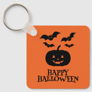 Happy Halloween Pumpkin Bat Minimal Sleutelhanger