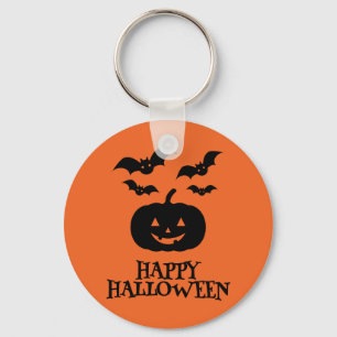 Happy Halloween Pumpkin Bat Minimal Sleutelhanger