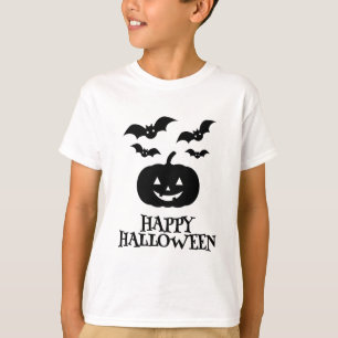 Happy Halloween Pumpkin Bat Minimal T-shirt