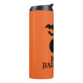 Happy Halloween Pumpkin Bat Minimal Thermosbeker (Gedraaid links)