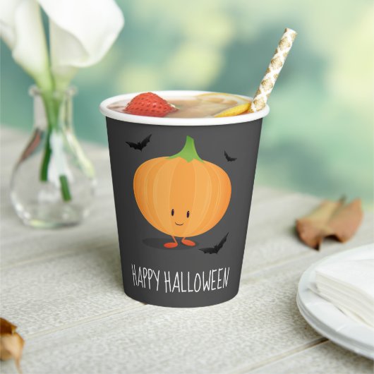 Happy Halloween Pumpkin Bats Papieren Bekers (Insitu)