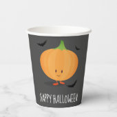 Happy Halloween Pumpkin Bats Papieren Bekers (Achterkant)