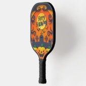 Happy Halloween Pumpkin Black Pickleball Paddle (Links)