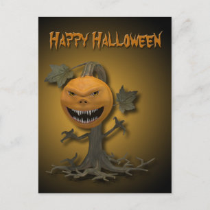 Happy Halloween Pumpkin-boom Briefkaart