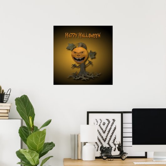 Happy Halloween Pumpkin-boom Poster (Thuiskantoor)