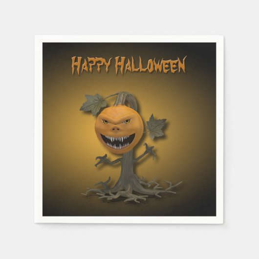 Happy Halloween Pumpkin-boom Servet (Voorkant)