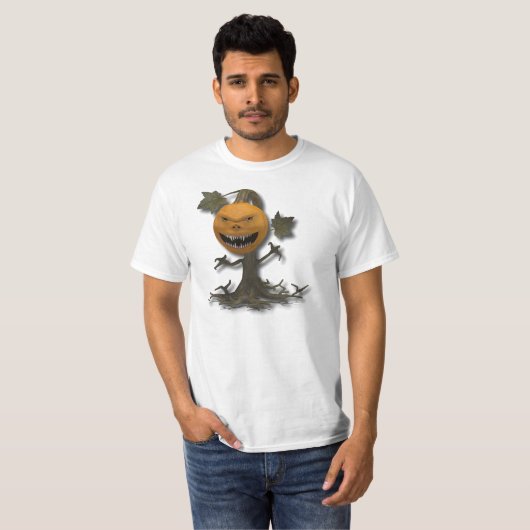 Happy Halloween Pumpkin-boom T-shirt (Voorkant volledig)