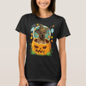 Happy Halloween Pumpkin Border Terrier Dog Witch C T-shirt (Voorkant)