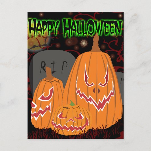  Happy Halloween Pumpkin-Briefkaart Briefkaart (Voorkant)