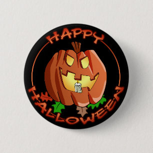 Happy Halloween Pumpkin Button