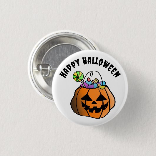 Happy Halloween Pumpkin Button (Voorkant /achterkant)
