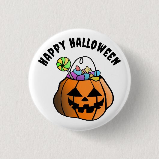 Happy Halloween Pumpkin Button (Voorkant)