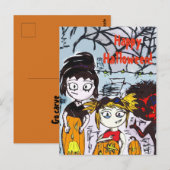 Happy Halloween Pumpkin Carving Briefkaart (Voorkant / Achterkant)