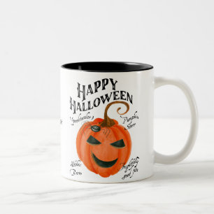 Happy Halloween Pumpkin Coffee mok Zwart Wit