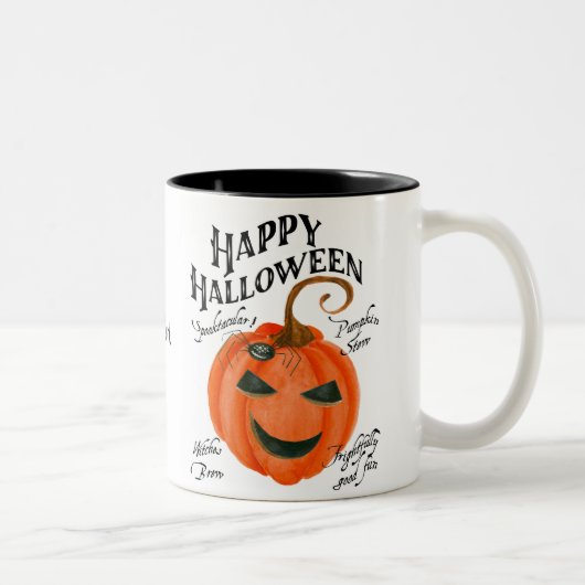 Happy Halloween Pumpkin Coffee mok Zwart Wit (Rechts)