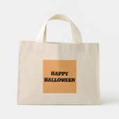 Happy Halloween Pumpkin en Black Cat Sinaasappel Mini Tote Bag (Achterkant)