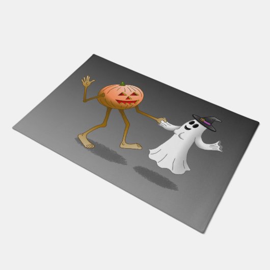 Happy Halloween Pumpkin en Ghost Deurmat (Schuin)