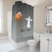 Happy Halloween Pumpkin en Ghost Douchegordijn (In situ)