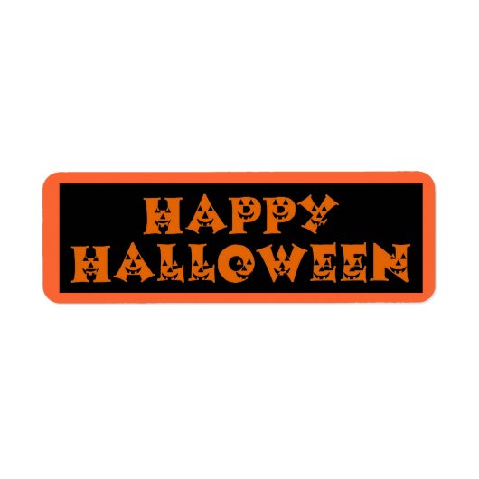Happy Halloween Pumpkin Etiket (Voorkant)