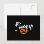 Happy Halloween Pumpkin Face Briefkaart (Voorkant / Achterkant)