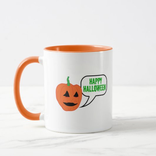 Happy Halloween Pumpkin Face Mok (Links)