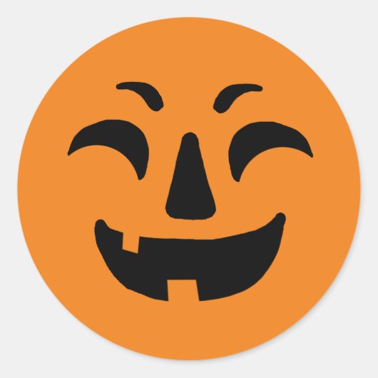 Happy Halloween Pumpkin Face Ronde Sticker (Voorkant)