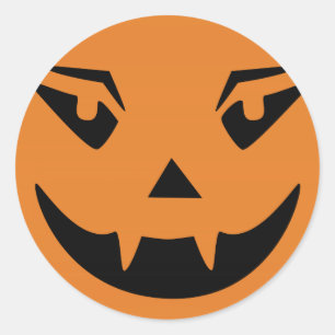 Happy Halloween Pumpkin Face Ronde Sticker