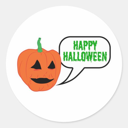 Happy Halloween Pumpkin Face Ronde Sticker (Voorkant)