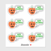 Happy Halloween Pumpkin Face Sticker (Vel)