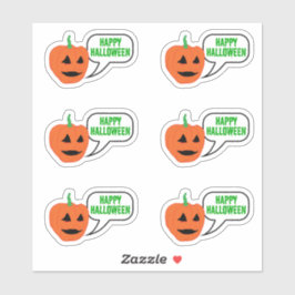Happy Halloween Pumpkin Face Sticker