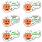 Happy Halloween Pumpkin Face Sticker (Voorkant)