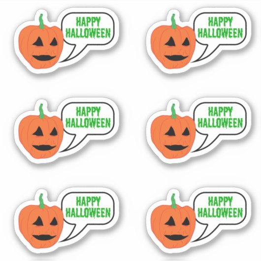Happy Halloween Pumpkin Face Sticker (Voorkant)
