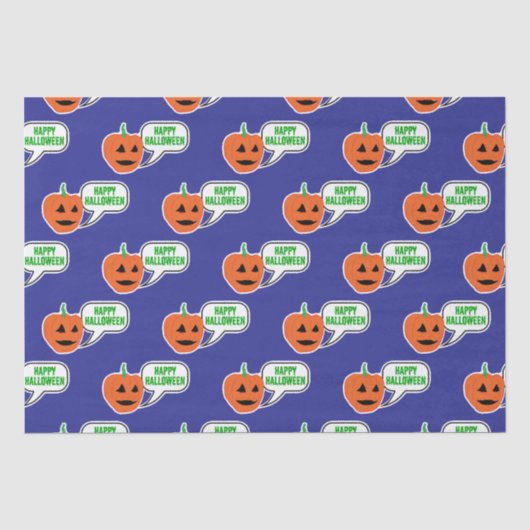 Happy Halloween Pumpkin Face Tissuepapier (Voorkant)