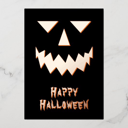 Happy Halloween Pumpkin Folie Holiday Kaart (Voorkant)