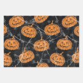 Happy Halloween Pumpkin Ghost Pattern Inpakpapier Vel (Voorkant 2)