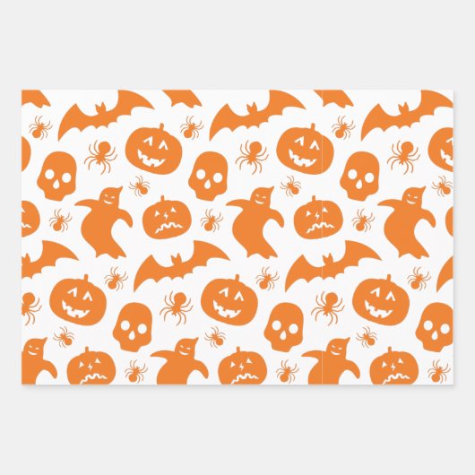 Happy Halloween Pumpkin Ghost Pattern Inpakpapier Vel (Voorkant)