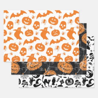 Happy Halloween Pumpkin Ghost Pattern Inpakpapier Vel