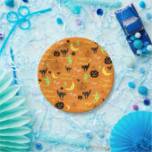 Happy Halloween Pumpkin Ghost Witch Moon Sinaasapp Papieren Bordje (Feest)