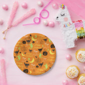 Happy Halloween Pumpkin Ghost Witch Moon Sinaasapp Papieren Bordje (Feest)