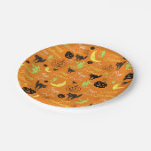 Happy Halloween Pumpkin Ghost Witch Moon Sinaasapp Papieren Bordje (Gekanteld)